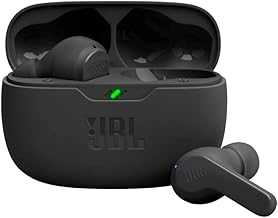 Vibe Beam - True Wireless JBL Deep Bass Sound Earbuds, Bluetooth 5.2, Water & Dust Resistant, Hands-free call with VoiceAware, Up to 32 hours of battery life (Black)