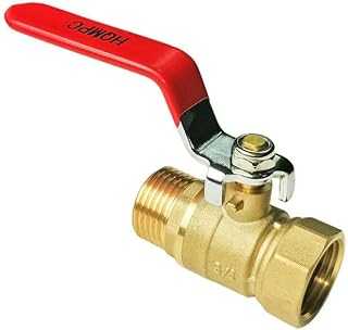 HQMPC Garden Hose Shut Off Valve Ball Valve 3/4" GHT Water Hose Shut Turn Off Valve Heavy Duty Hose On Off Valve Brass Shut Off Valve Hose Ball Valve 1Pc Long Handle