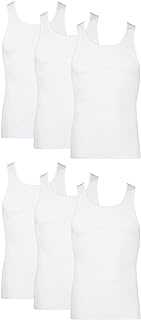 Men's, Moisture-Wicking Ribbed, Lightweight Cotton Tank Undershirts, Multi-Pack