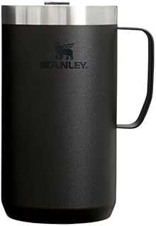 Stay-Hot Camp Mug 12 oz & 24 oz | Press Fit Drink Through Lid | Cup for Coffee, Tea and Drinks | Insulated Stainless Steel Coffee Mug | BPA-Free