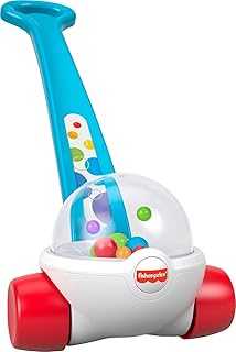 Baby & Toddler Toy Corn Popper Blue Push-Along with Ball-Popping Action for Infants Ages 1+ Years, 2-Piece Assembly