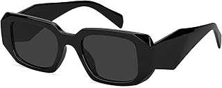 Trendy Rectangle Sunglasses for Women Men Square Retro Vintage Hexagon Glasses 90S Y2K Shades Aesthetic Accessories