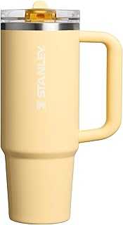 Quencher ProTour Flip Straw Tumbler with Leakproof Lid 30 oz | Built-In Straw and Handle | Cup Holder Compatible for Travel | Insulated Stainless Steel Cup | BPA-Free | Butter Gloss