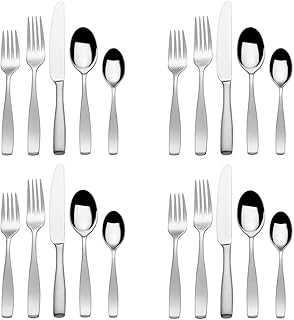 Mikasa 5110897 Satin Loft 20-Piece 18/10 Stainless Steel Flatware Set, Service for 4