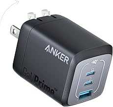 Prime 67W USB C Charger, Anker GaN 3-Port Compact Fast PPS Wall Charger, for MacBook Pro/Air, Pixelbook, iPad Pro, iPhone 16/15/Pro, Galaxy S25/S24, Note20, Pixel, Apple Watch