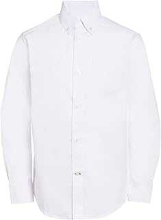 Boys Oxford Long Sleeve Dress Shirt, Collared Button-Down with Chest Pocket, Regular Fit
