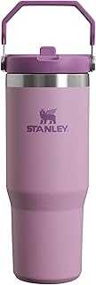 IceFlow Flip Straw Tumbler with Handle 30 oz | Twist On Lid and Flip Up Straw | Leak Resistant Water Bottle | Insulated Stainless Steel |BPA-Free | Lilac