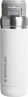 Quick Flip GO Water Bottle 36 oz | Push Button Lid | Leakproof and Packable for Travel and Sports | Insulated Stainless Steel | BPA-Free | Frost