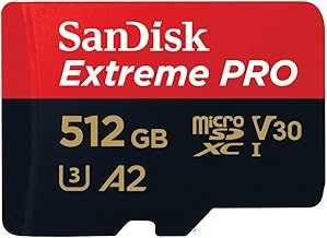 Extreme PRO microSDXC UHS-I Memory Card 512 GB + Adapter & RescuePRO Deluxe (for Smartphones, Action Cameras or Drones, A2, Class 10, V30, U3, 200 MB/s Transfer)