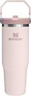 IceFlow 2.0 Flip Straw Tumbler with Handle 30 oz | Twist On Lid and Flip Up Straw | Leak Resistant Water Bottle | Insulated Stainless Steel | BPA-Free | Rose Quartz