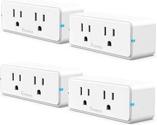 Dual Smart Plug 4 Pack, 15A WiFi Bluetooth Outlet, Work with Alexa and Google Assistant, 2-in-1 Compact Design, Govee Home App Control Remotely with No Hub Required, Timer, FCC and ETL Certified