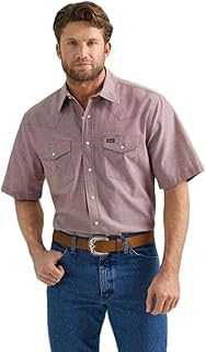Mens Short Sleeve Brown Work Shirt