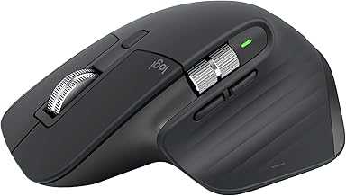 MX Master 3S Wireless Mouse, Ultra-fast Scrolling, Ergo, 8K DPI, Track on Glass, Quiet Clicks, USB-C, Bluetooth, Windows, Linux, Chrome - Graphite