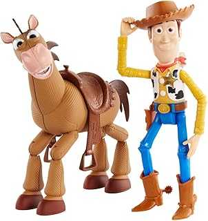 Disney Pixar Toy Story 4 Woody and Bullseye 2-Character Pack, Movie-inspired Relative-Scale for Storytelling Play