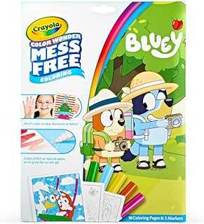 Bluey Color Wonder Coloring Set, 18 Bluey Coloring Pages, Mess Free Coloring for Toddlers, Bluey Toys, Gifts for Kids