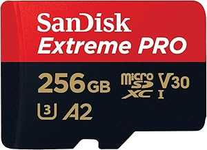 256GB Extreme PRO® microSD™ UHS-I Card with Adapter C10, U3, V30, A2, 200MB/s Read 140MB/s Write SDSQXCD-256G-GN6MA