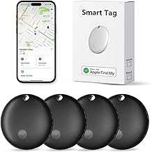 Air Tags, Tracker Item Finder Work with Apple Find My (iOS Only), Tracking Device Locator Smart Tag for Luggage, Keys, Wallet, Bike, Pets, Bags (Black, 4 Pack)