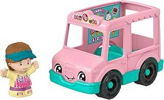 Little People Toddler Toys Ice Cream Truck Push-Along Vehicle & Figure for Pretend Play Preschool Kids Ages 1+ Years
