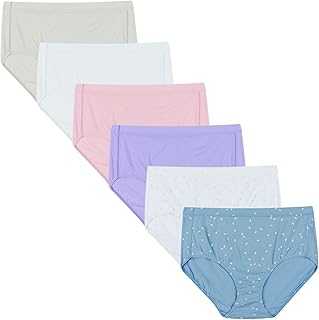 Women's Organic Cotton Panties Pack, Comfortsort Underwear, 6-Pack (Colors May Vary)