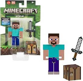 Minecraft Action Figure & Accessories 2-Pack with Steve in 3.25-inch Scale, Collectible Toy Set