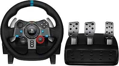 Logitech G29 Driving Force Racing Wheel and Floor Pedals, Real Force Feedback, Stainless Steel Paddle Shifters, Leather Steering Wheel Cover for PS5, PS4, PC, Mac - Black