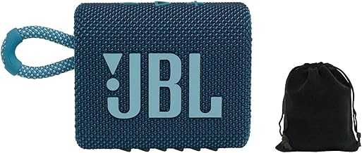 Go 3 - for Portable Use - Speaker with Bluetooth - Built in Battery Waterproof and Dustproof - Blue - Includes Storage Pouch