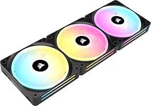 iCUE LINK QX120 RGB 120mm Magnetic Dome RGB Fans - Triple Fan Starter Kit with iCUE LINK System Hub - Black