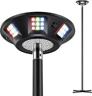 Outdoor Lamp Post Lights, 2000LM High White Brightness with 6 Zones RGBIC Lighting Effect for Outdoor Decor, Double Sensor Integrated, IP66 Waterproof, Work with Alexa, Google Assistant, Matter
