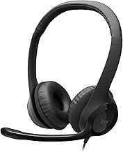 H390 Gaming Headphones, Wired Headphones with Mic, USB Headset with Microphone for PC, Noise Cancelling Microphone for Video Meetings, Music, Gaming - Black