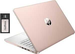 Stream 14" HD BrightView Laptop, Intel Celeron N4120, 16GB RAM, 288GB Storage (128GB eMMC + 160GB Docking Station Set), Intel UHD Graphics, 720p Webcam, Wi-Fi, 1 Year Office 365, Win 11 S, Gold