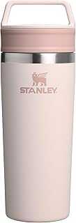 Cafe To Go Travel Mug 16 oz | Leakproof Two-Part Drink Through Lid | Tumbler Cup for Coffee, Tea and Drinks | Insulated Stainless Steel Coffee Mug | BPA-Free | Rose Quartz