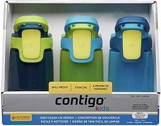 flasks Navy/Green/Blue Autoseal Sip Kids 415ml Water Bottles, 3 Pack