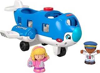 Little People Musical Toddler Toy Travel Together Airplane with Lights Sounds & 2 Figures for Ages 1+ Years