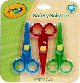 Toddler Safety Scissors (3pk), Blunt Tip Training Scissors for Preschool Learning Activities, Right & Left Handed, Toddler Back to School Essentials