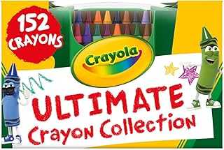 Ultimate Crayon Box Collection (152ct), Bulk Kids Crayon Caddy, Classic & Glitter Colors, Coloring Book Supplies, Gift for Kids