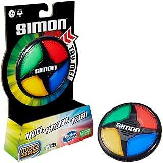 Simon Micro Series Electronic Game for 1 or More Players, Classic Simon Gameplay in a Compact Size, Fun Party Game for Kids Ages 8+
