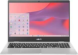 Chromebook CX1, 15.6" FHD NanoEdge Display, Intel Celeron N4500 Processor, 64GB eMMC Storage, 8GB RAM, ChromeOS, Transparent Silver, CX1500CKA-AS84F