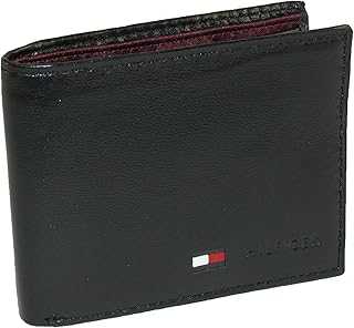 Men's Leather Slim Bifold Wallet with Coin Pocket