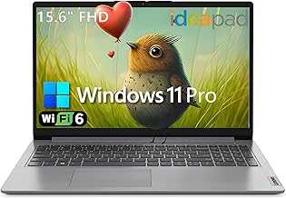 IdeaPad 1 Laptop Computer for Home and Business Student, 32GB DDR4 RAM, 1TB PCIe SSD, 15.6" FHD, Intel Dual-Core Processor, WiFi 6, Bluetooth, Type-C, HDMI, Windows 11 Pro, Wendbo