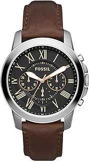 Men's Grant Quartz Stainless Steel and Leather Chronograph Watch