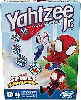 Gaming Spidey and His Amazing Friends Yahtzee Jr.Marvel Edition Board Game for Kids, Ages 4 and Up (Amazon Exclusive)