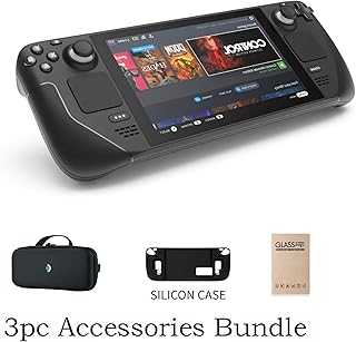 Valve Steam Deck 1TB Handheld Gaming Console with Carring case, 1280 x 800 LCD Display, Bundle Silicone Soft Cover Protector & Tempered Glass Film