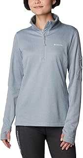Women's Park View Grid Fleece Half Zip, Cirrus Grey, 1X Plus