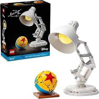 Ideas Disney Pixar Luxo Jr. - Room Decor and Building Set for Adults - Office and Desk Decor for Women and Men, Ages 18+ - Brick-Built Lamp DIY Kit - Collectible Gift Idea for Movie Fans - 21357