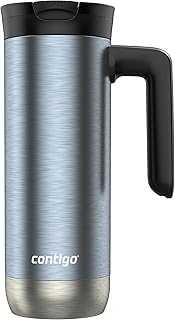 Superior 2.0 Stainless Steel Travel Mug with Handle Leak-Proof Lid Double-Wall Insulation for Hot & Cold Beverages 20oz Dark Ice Ideal for Commuting and Travel