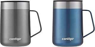 Streeterville Stainless Steel Travel Mug with Splash-Proof Lid Sake;Blue Corn 14 Ounces 2-Pack