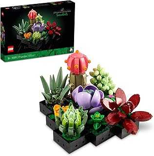 Botanicals Succulents - Artificial Indoor Plant Building Set for Home, Kitchen, Desk Decor Adults Ages 18+ - Gift for Graduation - 10309