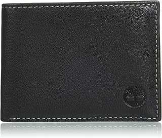 Men's RFID Blocking Wallet – Genuine Leather Passcase with Removable ID Holder, 6 Card Slots, 2 Billfold Pockets, Slim Design, Black, One Size