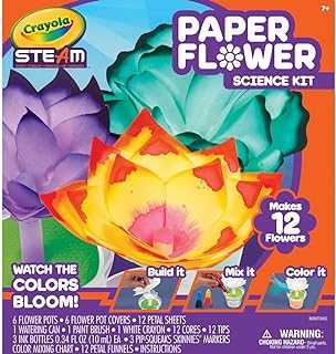 Paper Flower Science Kit, Color Changing Flowers, Gift for Kids Ages 7, 8, 9, 10