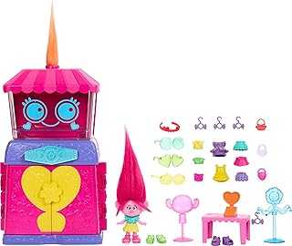 DreamWorks Trolls Fun Fair Surprise Fairtastic Fashion Boutique Playset with Queen Poppy Small Doll & 25 Accessories